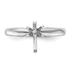 14k White Gold 1 carat Medium-Weight Comfort-Fit 6-Prong Tulip-Head Pear Solitaire Ring Mounting (No Stone Included)