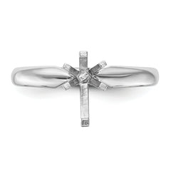 14k White Gold 1 carat Medium-Weight Comfort-Fit 6-Prong Tulip-Head Pear Solitaire Ring Mounting (No Stone Included)