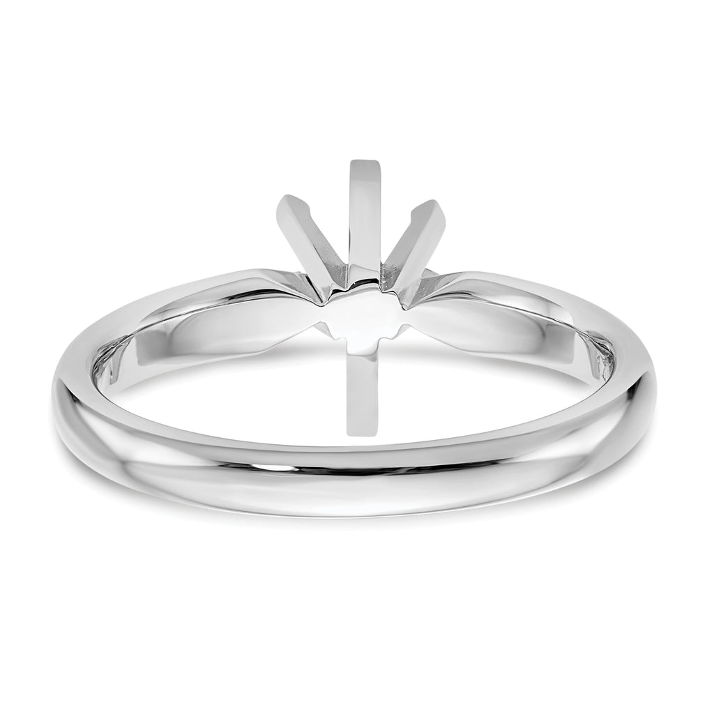 14k White Gold 1 carat Medium-Weight Comfort-Fit 6-Prong Tulip-Head Pear Solitaire Ring Mounting (No Stone Included)