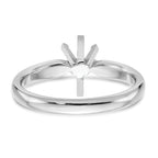 14k White Gold 3/4 carat Medium-Weight Comfort-Fit 6-Prong Tulip-Head Pear Solitaire Ring Mounting (No Stone Included)