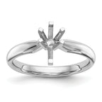 14k White Gold 2 carat Medium-Weight Comfort-Fit 6-Prong Tulip-Head Pear Solitaire Ring Mounting (No Stone Included)
