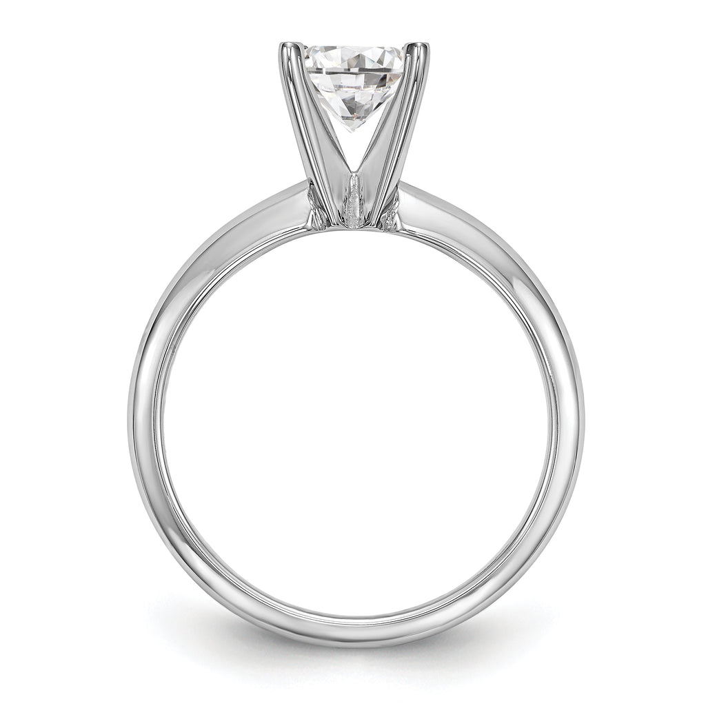 14k White Gold 1.5 carat Lightweight Half-Round 4-Prong Round Solitaire Ring Mounting (No Stone Included)