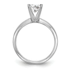 14k White Gold 1.5 carat Lightweight Half-Round 4-Prong Round Solitaire Ring Mounting (No Stone Included)