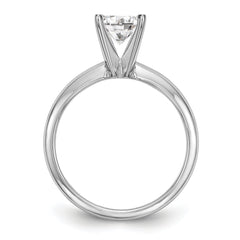 14k White Gold 1 carat Lightweight Half-Round 4-Prong Round Solitaire Ring Mounting (No Stone Included)