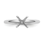14k White Gold 2 carat Lightweight Half-Round 4-Prong Round Solitaire Ring Mounting (No Stone Included)