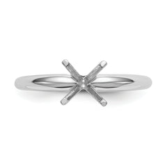 14k White Gold 1 carat Lightweight Half-Round 4-Prong Round Solitaire Ring Mounting (No Stone Included)