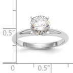 14k White Gold 2 carat Lightweight Half-Round 4-Prong Round Solitaire Ring Mounting (No Stone Included)
