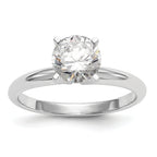 14k White Gold 1/4 carat Lightweight Half-Round 4-Prong Round Solitaire Ring Mounting (No Stone Included)