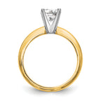 14k Two-Tone 1/3 carat Heavy-Weight Half-Round 4-Prong Round Solitaire Ring Mounting (No Stone Included)
