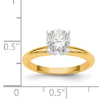 14k Two-Tone 1/3 carat Heavy-Weight Half-Round 4-Prong Round Solitaire Ring Mounting (No Stone Included)