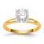 14k Two-Tone 1/2 carat Lightweight Knife Edge/Half-Round 4-Prong Round Solitaire Ring Mounting (No Stone Included)