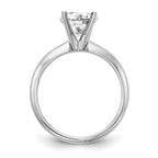 14k White Gold 1.25 carat Lightweight Knife Edge/Half-Round 4-Prong Round Solitaire Ring Mounting (No Stone Included)