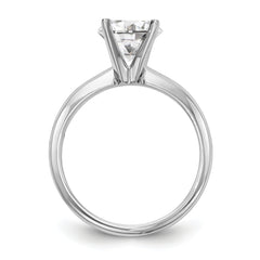 14k White Gold 1.25 carat Lightweight Knife Edge/Half-Round 4-Prong Round Solitaire Ring Mounting (No Stone Included)