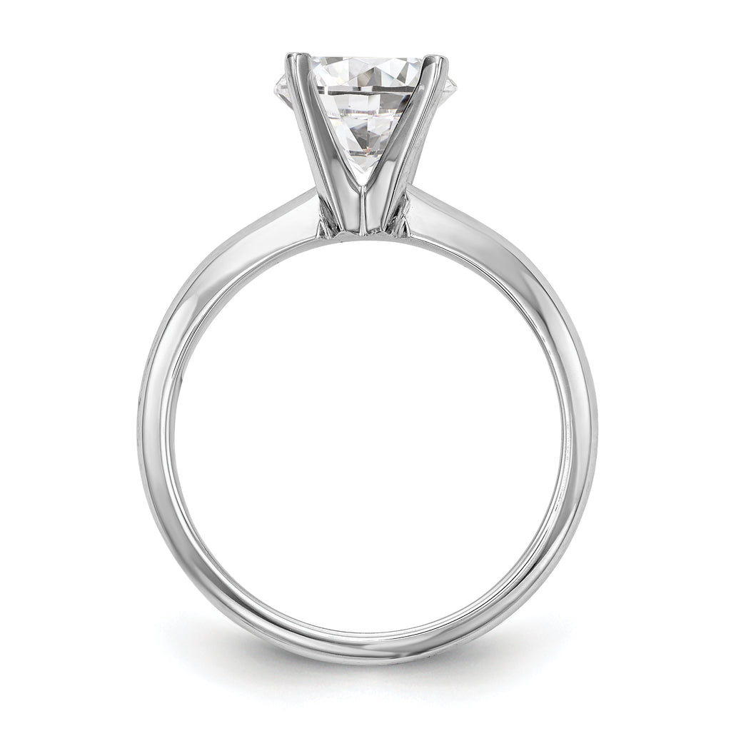 14k White Gold 3/4 carat Lightweight Knife Edge/Half-Round 4-Prong Round Solitaire Ring Mounting (No Stone Included)