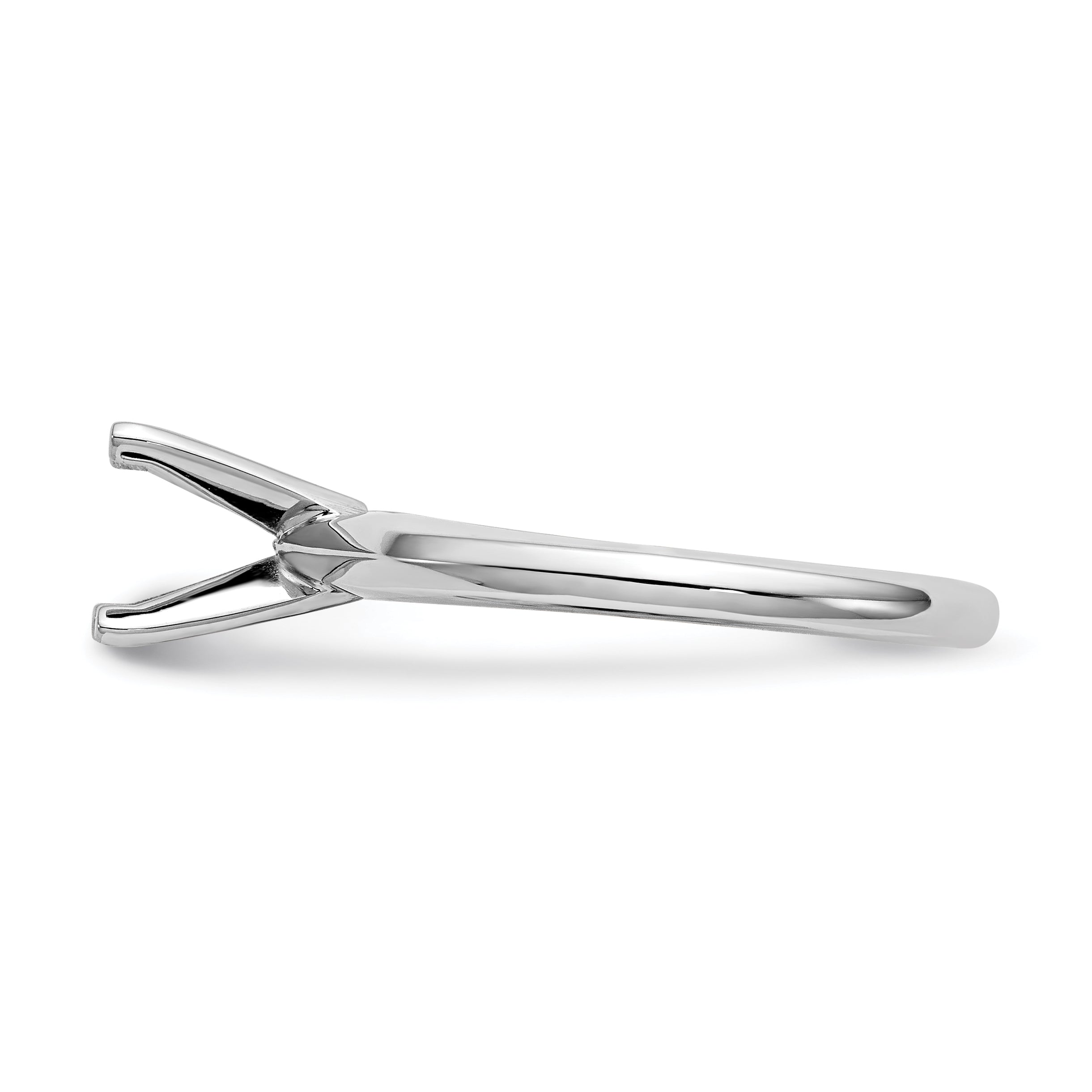 14k White Gold 3/4 carat Lightweight Knife Edge/Half-Round 4-Prong Round Solitaire Ring Mounting (No Stone Included)