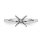 14k White Gold 2 carat Lightweight Knife Edge/Half-Round 4-Prong Round Solitaire Ring Mounting (No Stone Included)