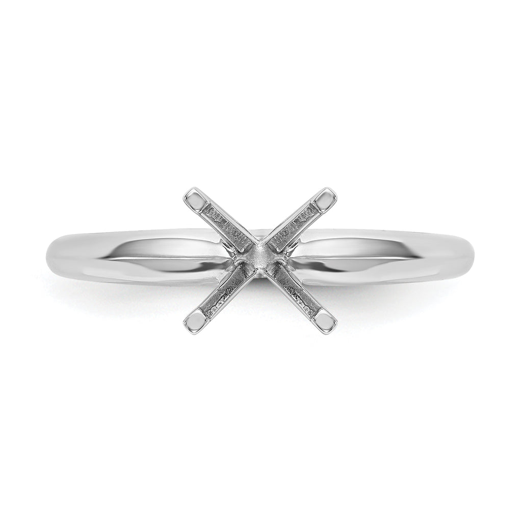 14k White Gold 1/3 carat Lightweight Knife Edge/Half-Round 4-Prong Round Solitaire Ring Mounting (No Stone Included)