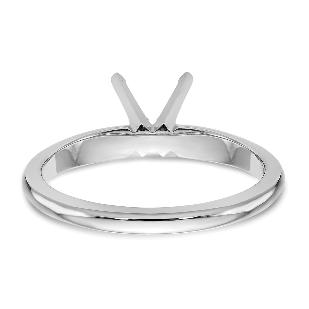 14k White Gold 2 carat Lightweight Knife Edge/Half-Round 4-Prong Round Solitaire Ring Mounting (No Stone Included)