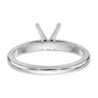 14k White Gold 2 carat Lightweight Knife Edge/Half-Round 4-Prong Round Solitaire Ring Mounting (No Stone Included)
