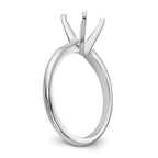14k White Gold 2 carat Lightweight Knife Edge/Half-Round 4-Prong Round Solitaire Ring Mounting (No Stone Included)