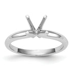 14k White Gold 1.25 carat Lightweight Knife Edge/Half-Round 4-Prong Round Solitaire Ring Mounting (No Stone Included)