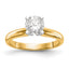 14k Two-Tone 1 carat Medium-Weight Knife Edge/Half-Round 4-Prong Round Solitaire Ring Mounting (No Stone Included)