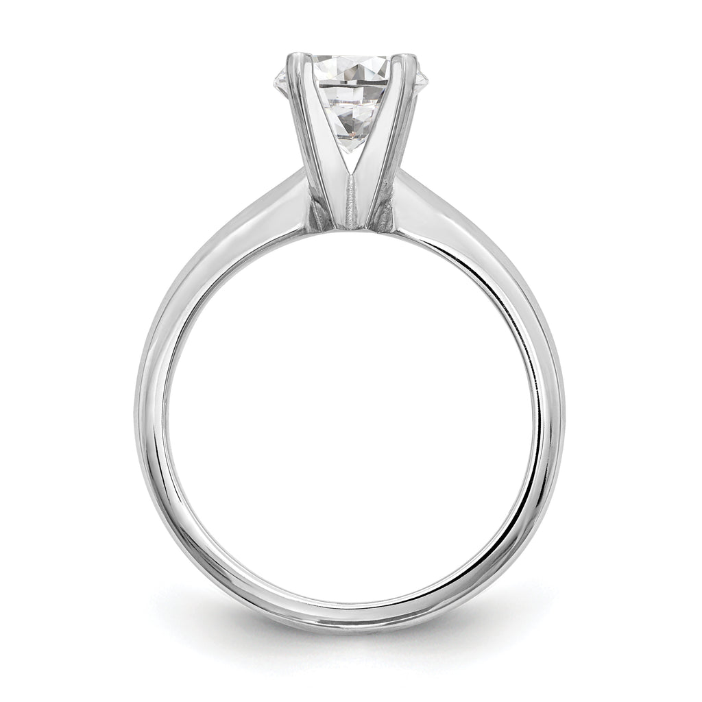 14k White Gold 1.25 carat Medium-Weight Knife Edge/Half-Round 4-Prong Round Solitaire Ring Mounting (No Stone Included)