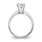 14k White Gold 2 carat Medium-Weight Knife Edge/Half-Round 4-Prong Round Solitaire Ring Mounting (No Stone Included)
