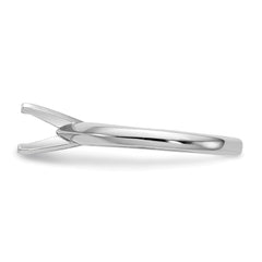 14k White Gold 1.5 carat Medium-Weight Knife Edge/Half-Round 4-Prong Round Solitaire Ring Mounting (No Stone Included)