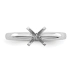 14k White Gold 1.25 carat Medium-Weight Knife Edge/Half-Round 4-Prong Round Solitaire Ring Mounting (No Stone Included)