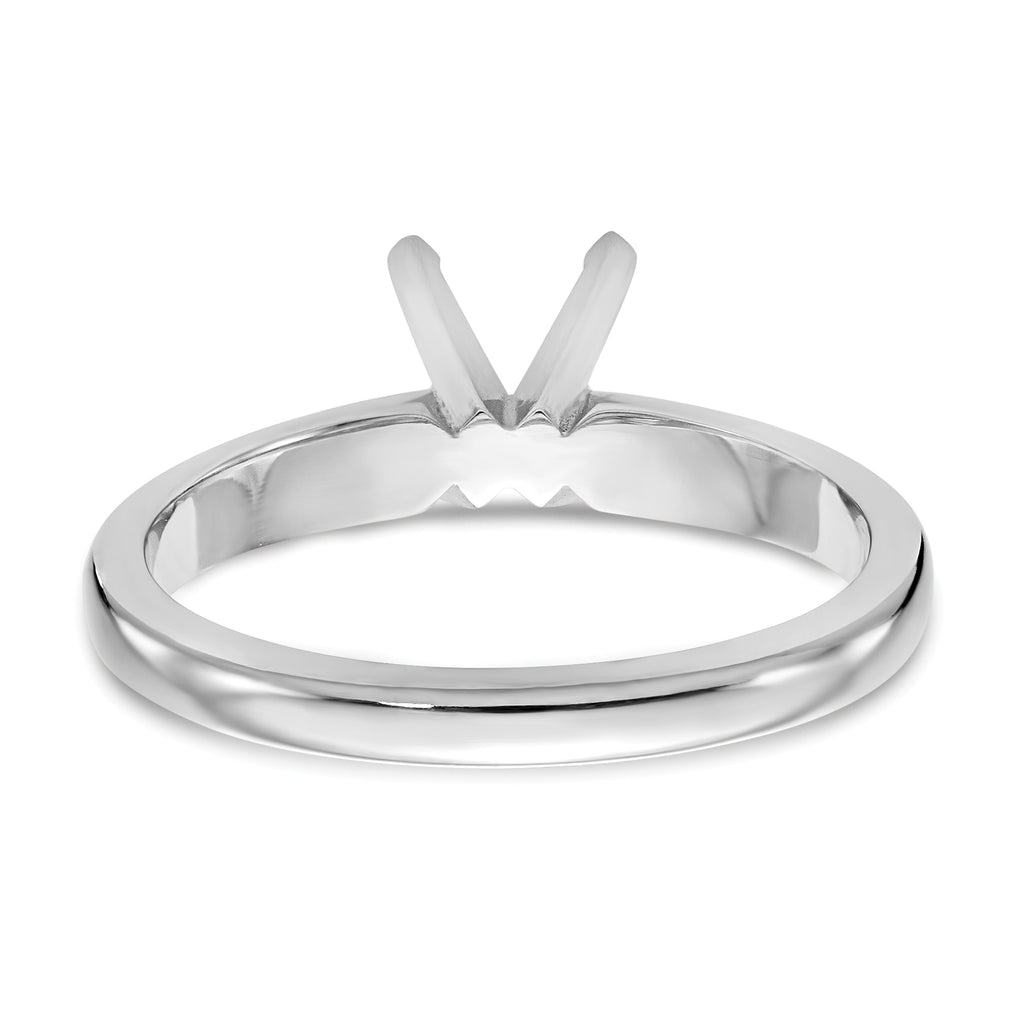 14k White Gold 1/2 carat Medium-Weight Knife Edge/Half-Round 4-Prong Round Solitaire Ring Mounting (No Stone Included)