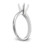 14k White Gold 3/4 carat Medium-Weight Knife Edge/Half-Round 4-Prong Round Solitaire Ring Mounting (No Stone Included)