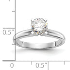 14k White Gold 2 carat Medium-Weight Knife Edge/Half-Round 4-Prong Round Solitaire Ring Mounting (No Stone Included)