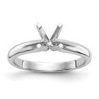 14k White Gold 2 carat Medium-Weight Knife Edge/Half-Round 4-Prong Round Solitaire Ring Mounting (No Stone Included)