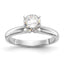 14k White Gold 3/4 carat Medium-Weight Knife Edge/Half-Round 4-Prong Round Solitaire Ring Mounting (No Stone Included)