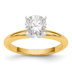 14k Two-Tone 1 carat Heavy-Weight Half-Round 4-Prong Round Solitaire Ring Mounting (No Stone Included)