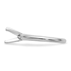 14k White Gold 1.25 carat Heavy-Weight Half-Round 4-Prong Round Solitaire Ring Mounting (No Stone Included)