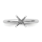 14k White Gold 3/16 carat Heavy-Weight Half-Round 4-Prong Round Solitaire Ring Mounting (No Stone Included)