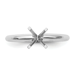 14k White Gold 1 carat Heavy-Weight Half-Round 4-Prong Round Solitaire Ring Mounting (No Stone Included)