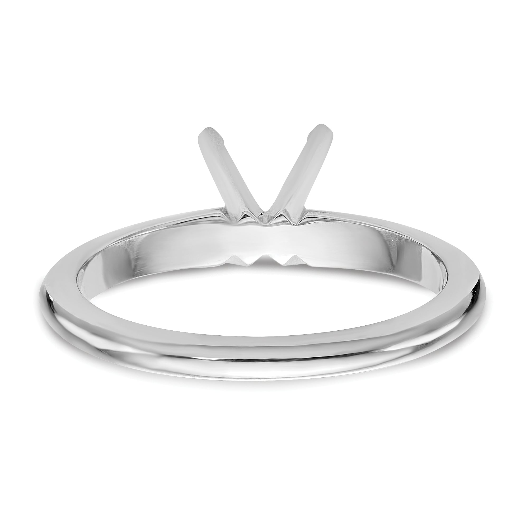 14k White Gold 1 carat Heavy-Weight Half-Round 4-Prong Round Solitaire Ring Mounting (No Stone Included)