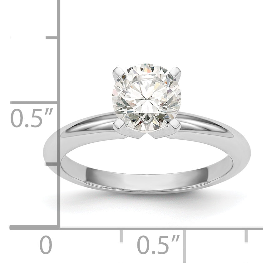 14k White Gold 1 carat Heavy-Weight Half-Round 4-Prong Round Solitaire Ring Mounting (No Stone Included)