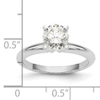 14k White Gold 1 carat Heavy-Weight Half-Round 4-Prong Round Solitaire Ring Mounting (No Stone Included)