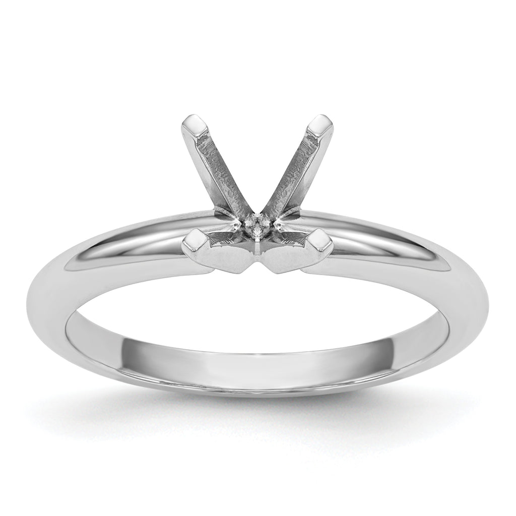 14k White Gold 1/4 carat Heavy-Weight Half-Round 4-Prong Round Solitaire Ring Mounting (No Stone Included)