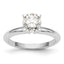 14k White Gold 1 carat Heavy-Weight Half-Round 4-Prong Round Solitaire Ring Mounting (No Stone Included)