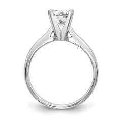14k White Gold 1.5 carat Medium-Weight High Shoulder Airline Half-Round 4-Prong Round Solitaire Ring Mounting (No Stone Included)