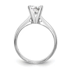 14k White Gold 1.25 carat Medium-Weight High Shoulder Airline Half-Round 4-Prong Round Solitaire Ring Mounting (No Stone Included)