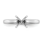 14k White Gold 1/3 carat Medium-Weight High Shoulder Airline Half-Round 4-Prong Round Solitaire Ring Mounting (No Stone Included)