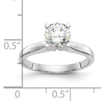 14k White Gold 1.25 carat Medium-Weight High Shoulder Airline Half-Round 4-Prong Round Solitaire Ring Mounting (No Stone Included)