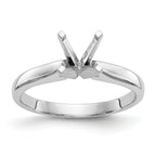 14k White Gold 5/8 carat Medium-Weight High Shoulder Airline Half-Round 4-Prong Round Solitaire Ring Mounting (No Stone Included)