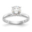 14k White Gold 1.5 carat Medium-Weight High Shoulder Airline Half-Round 4-Prong Round Solitaire Ring Mounting (No Stone Included)